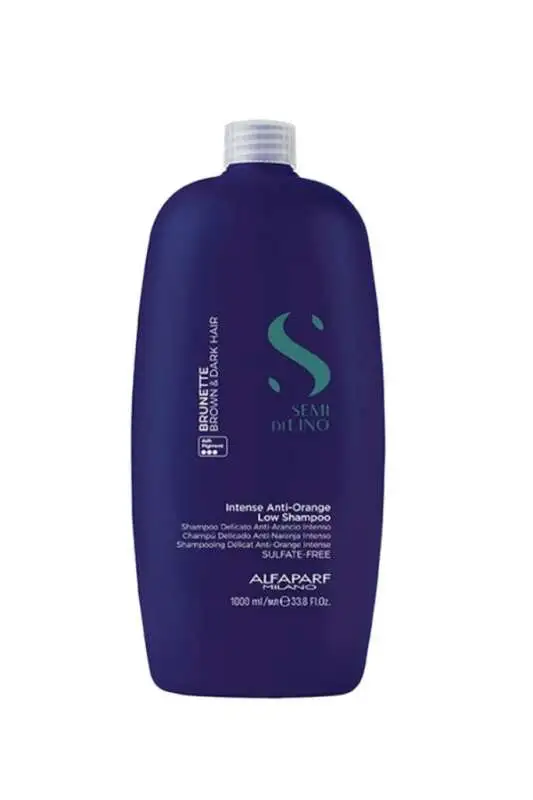 Alfaparf Semi Di Lino Brunette Intense Anti Orange Şampuan 1000ml | Kahverengi Saçlar İçin Sarı Tonları Azaltan Şampuan - 1
