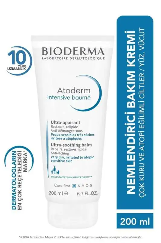 Bioderma Atoderm Intensive Balm 200 ml - Çok Kuru ve Atopi Eğilimli Ciltler İçin Yoğun Nemlendirici ve Onarıcı Krem - 1