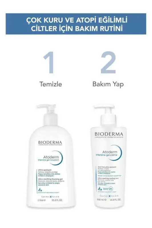 Bioderma Atoderm Intensive Gel Cream 500 ml - Kuru, Atopik ve Hassas Ciltler için Hipoalerjenik, Yoğun Nemlendirici ve Onarıcı Vücut Kremi - 7