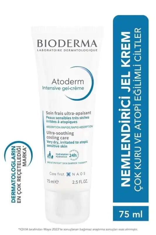 Bioderma Atoderm Intensive Gel-Cream 75 ml - Çok Kuru ve Atopi Eğilimli Ciltler İçin Yatıştırıcı ve Nemlendirici Jel Krem - 1