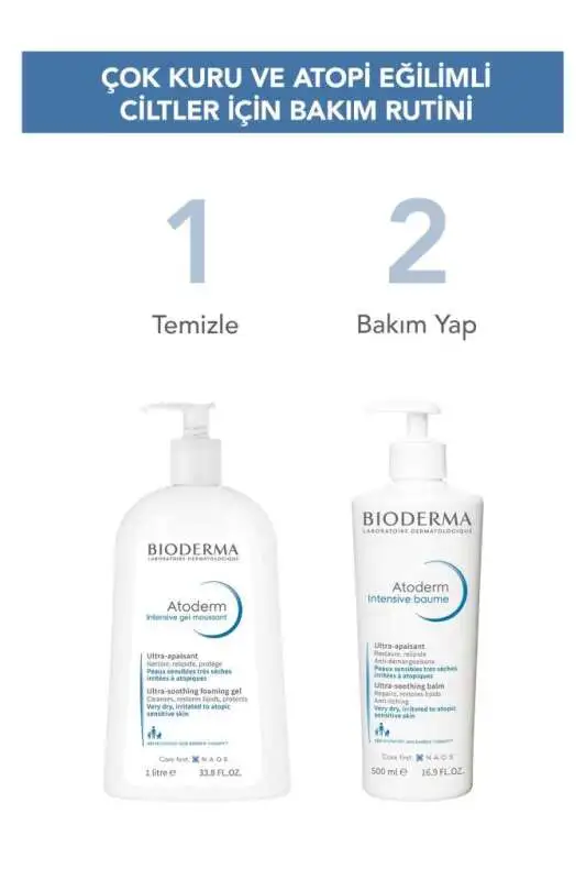 Bioderma Atoderm Intensive Yatıştırıcı Cilt Temizleyici Jel 1000 ml - Kuru, Hassas ve Atopik Ciltler için Hipoalerjenik, Nemlendirici Temizleyici Jel - 7