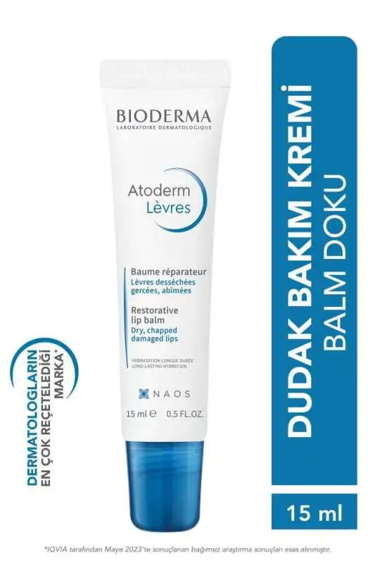 Bioderma Atoderm Lip Balm 15 ml - Kuru ve Çatlamış Dudaklar İçin Yoğun Nemlendirici ve Besleyici Dudak Bakımı - 1