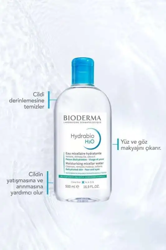 Bioderma Hydrabio H2O Misel Su 500 ml - Nemsiz Ciltler İçin Nemlendirici Makyaj Temizleyici? - 5