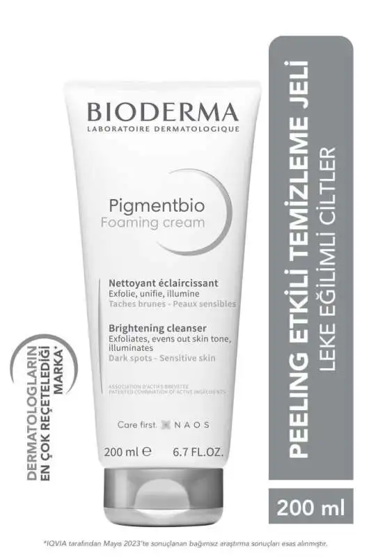 Bioderma Pigmentbio Foaming Cream Koyu Lekeli Hassas Ciltler İçin Aydınlatıcı Cilt Temizleme Kremi 200 ml - 1