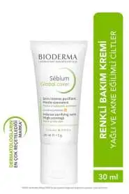 Bioderma Sebium Global Cover Cilt Pürüzlerini Giderici Renkli Bakım Kremi 30 ml - Akne İzi Kapatıcı ve Dermatokozmetik Bakım - 1