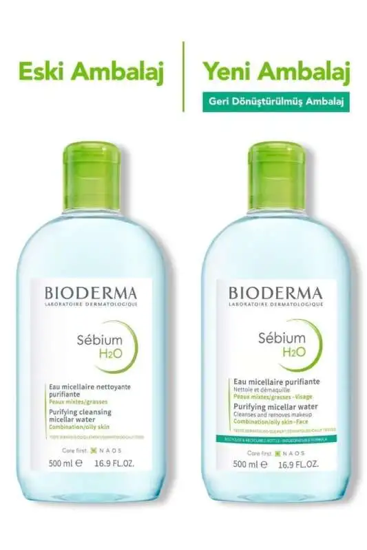 Bioderma Sebium H2O Yüz ve Makyaj Temizleme Suyu 500 ml - Yağlı ve Problemli Ciltler için Gözenek Arındırıcı, Hipoalerjenik Misel Su - 2