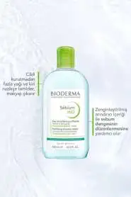 Bioderma Sebium H2O Yüz ve Makyaj Temizleme Suyu 500 ml - Yağlı ve Problemli Ciltler için Gözenek Arındırıcı, Hipoalerjenik Misel Su - 6