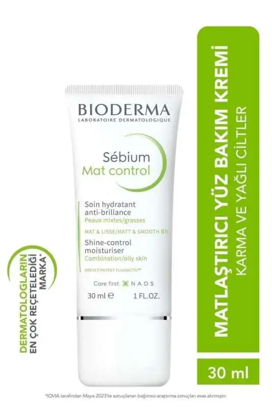 Bioderma Sebium Mat Control Yağlı Ciltler İçin Bakım Kremi 30 ml - 1