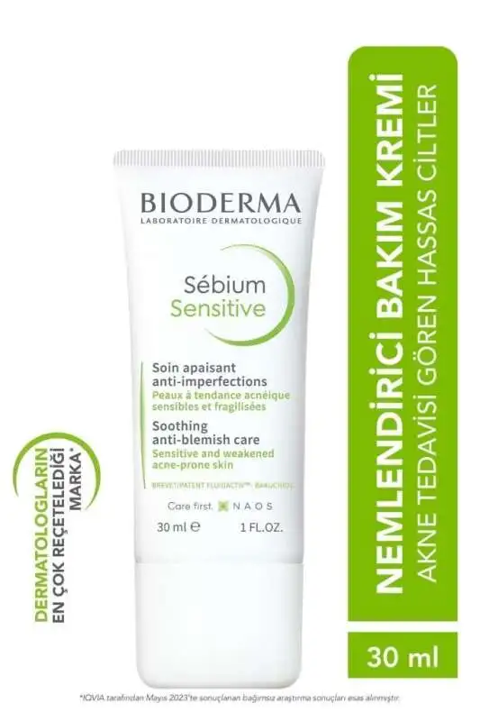 Bioderma Sebium Sensitive Akne Karşıtı Nemlendirici Krem 30ml - 1