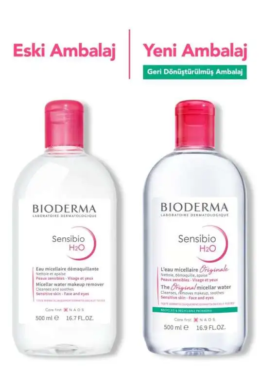 Bioderma Sensibio H2O Makyaj Temizleyici Misel Su 500 ml - Hassas Ciltler için Hipoalerjenik ve Yatıştırıcı Temizleme Suyu - 3