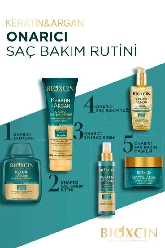 Bioxcin Keratin ve Argan Onarıcı Şampuan 300 ml – Yıpranmış Saçlar İçin Etkili Bakım - 4