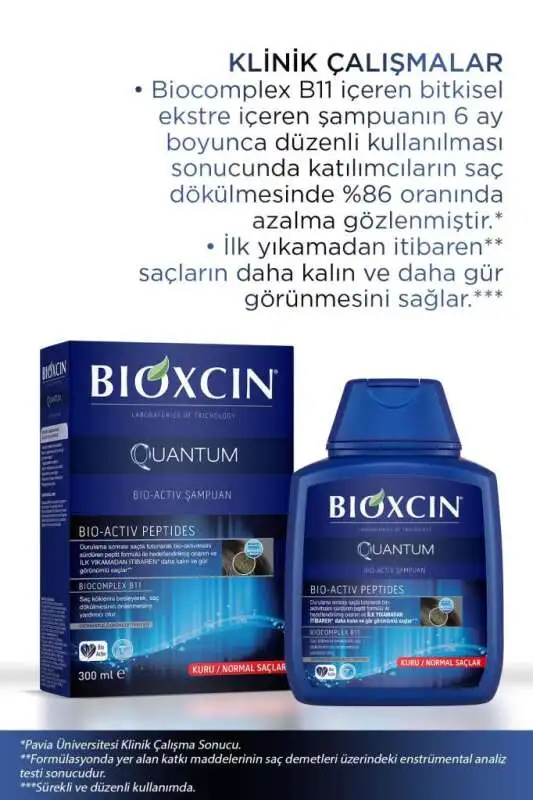 Bioxcin Quantum Nem ve Güç Dengeleyici Şampuan - Normal ve Kuru Saçlar İçin Besleyici Bakım 300 ml - 6