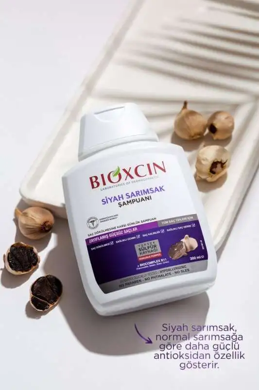 Bioxcin Siyah Sarımsak Özlü Şampuan - Saç Dökülmesi Karşıtı Güçlendirici Bakım 300 ml - 8
