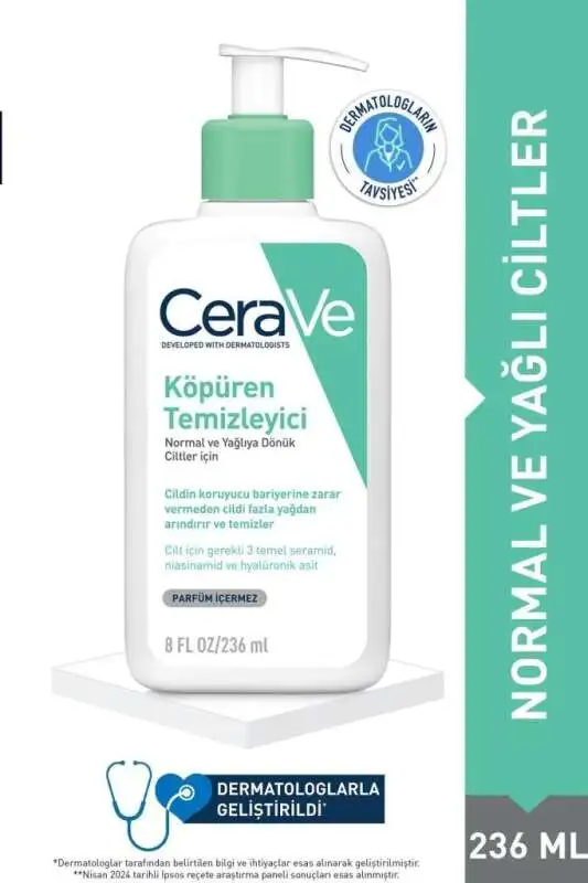 CeraVe Köpüren Temizleyici 236 ml | Yüz İçin Nazik Köpüren Temizleyici - 1