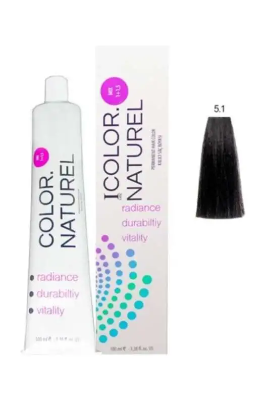 Color Naturel 5-1 Küllü Kahve Kalıcı Saç Boyası 100 ml | Soğuk Küllü Kahve Tonları - 1