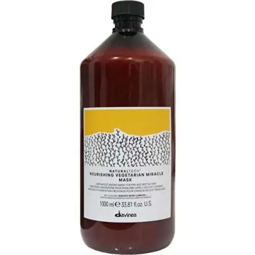 Davines Natural Tech Nourishing Vegetarian Miracle Maske 1000 ml | Yıpranmış Saçlar İçin Onarıcı ve Nemlendirici Maske - 1