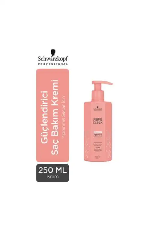 Schwarzkopf Fibre Clinix Fortify Güçlendirici Saç Bakım Kremi 250ml | Saçın Güçlenmesini Destekler - 1