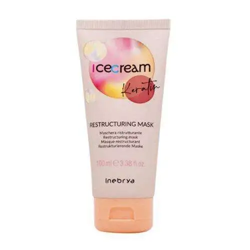 Inebrya Ice Cream Keratin Restructuring Mask 100 ml | Zayıflamış ve Hasar Görmüş Saçları Güçlendiren Yoğun Onarıcı Maske - 1