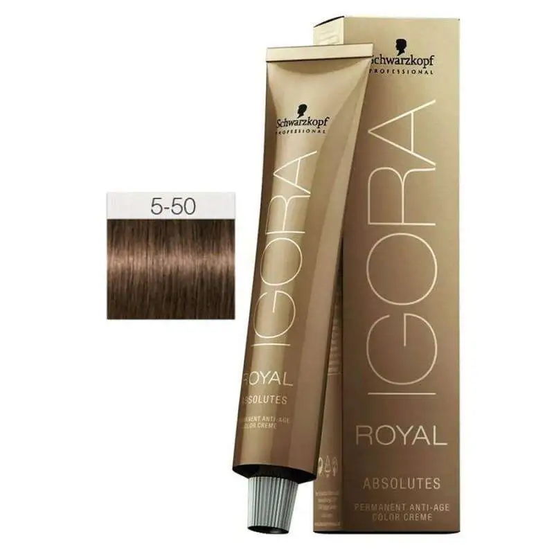 Igora Royal 5-50 Açık Kahve Altın Doğal Saç Boyası 60ml | Parlak ve Doğal Renk - 1