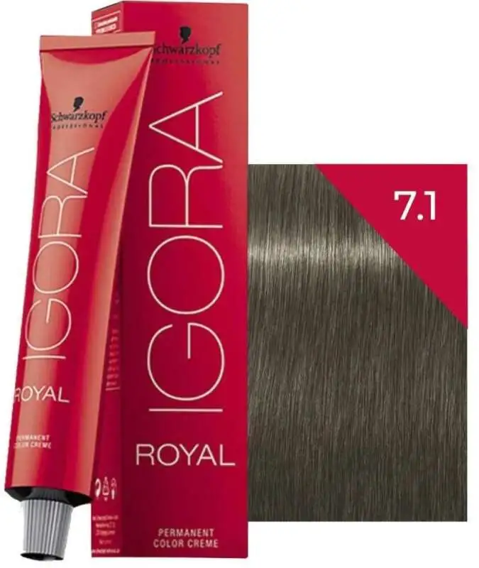 SCHWARZKOPF Igora Royal Saç Boyası 60 ml | 7-1 Kumral Sandre | Uzun Süre Kalıcı, Canlı ve Doğal Renkler - 1
