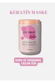 Inebrya Ice Cream Keratin Rest. Mask 1000ml | Keratin İçerikli Onarıcı Saç Maskesi - Inebrya