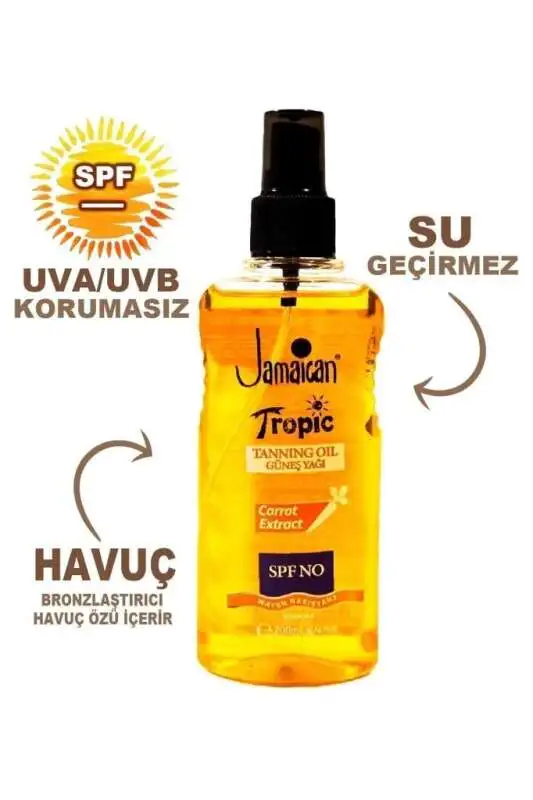 Jamaican Tropic Güneş Yağı 200ml | Havuç Özlü SPF Koruma - 1