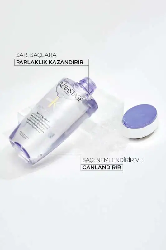Kerastase Blond Absolu Bain Lumiere Sarı & Röfleli Saçlar İçin Parlaklık Şampuanı 250ml | İşlem Görmüş Saçlarda Sarı Ton Önleyici - 2