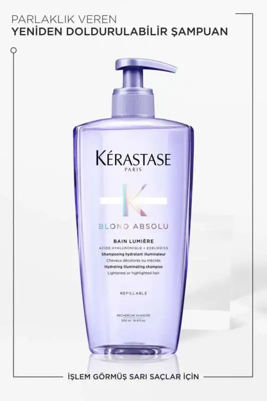 Kerastase Blond Absolu Bain Lumiere İşlem Görmüş Sarı Röfleli Saçlar İçin Nemlendirici Parlaklık Şampuanı 500 ml - 2