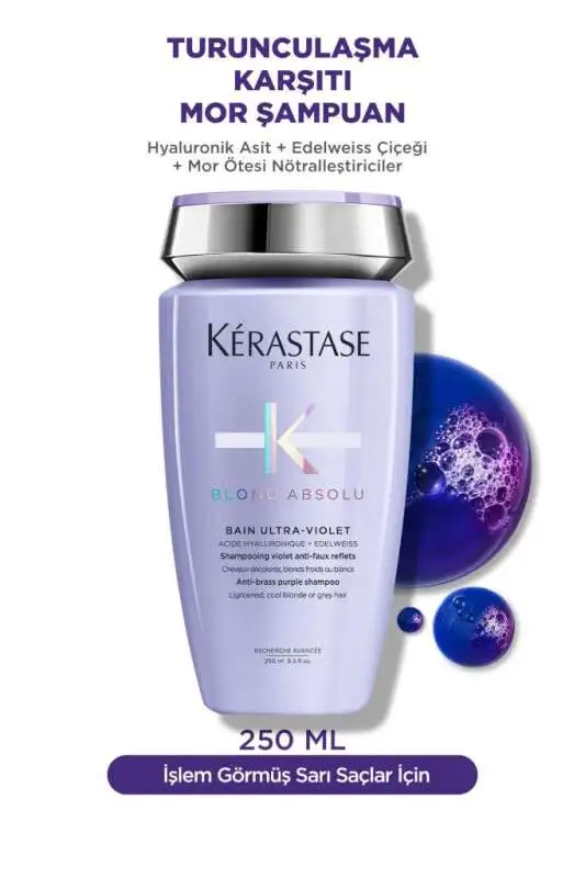 Kerastase Blond Absolu Bain Ultra-Violet İstenmeyen Turuncu Yansımaları Nötralize Eden Şampuan 250 ml - 1