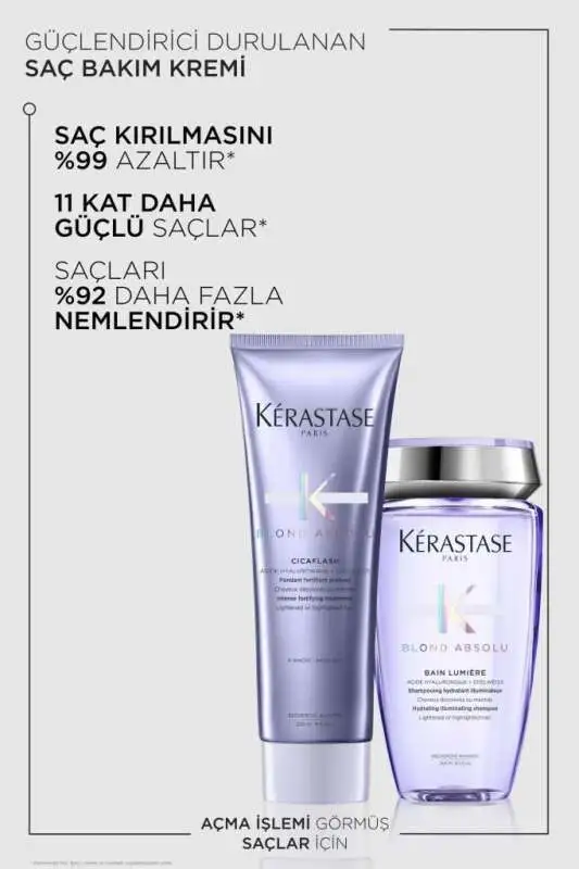 Kerastase Blond Absolu Sarı Saçlar İçin Parlaklık ve Renk Koruma Kremi 150ml | Durulanan Yoğun Bakım & Sarı Ton Önleyici - 3