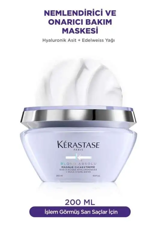 Kerastase Blond Absolu Masque Cicaextreme Sarı Saçlar İçin İşlem Sonrası Onarıcı Maske 200ml | Yoğun Bakım & Parlaklık - 1