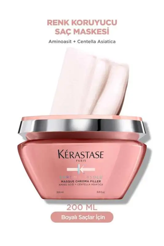 Kerastase Chroma Absolu Boyalı Saçlar İçin Renk Koruyucu ve Onarıcı Maske 200ml | Yoğun Nem & Parlaklık - 1