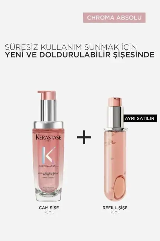 Kérastase Chroma Absolu LHuile Chroma Eclat Renk Koruma, Işıltı ve Yeniden Doldurulabilir Saç Yağı 75 ml - 4