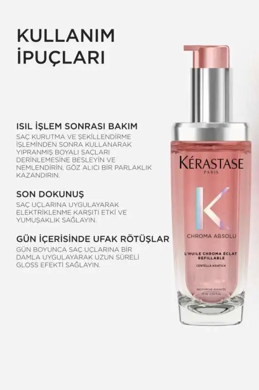 Kérastase Chroma Absolu LHuile Chroma Eclat Renk Koruma, Işıltı ve Yeniden Doldurulabilir Saç Yağı 75 ml - 5