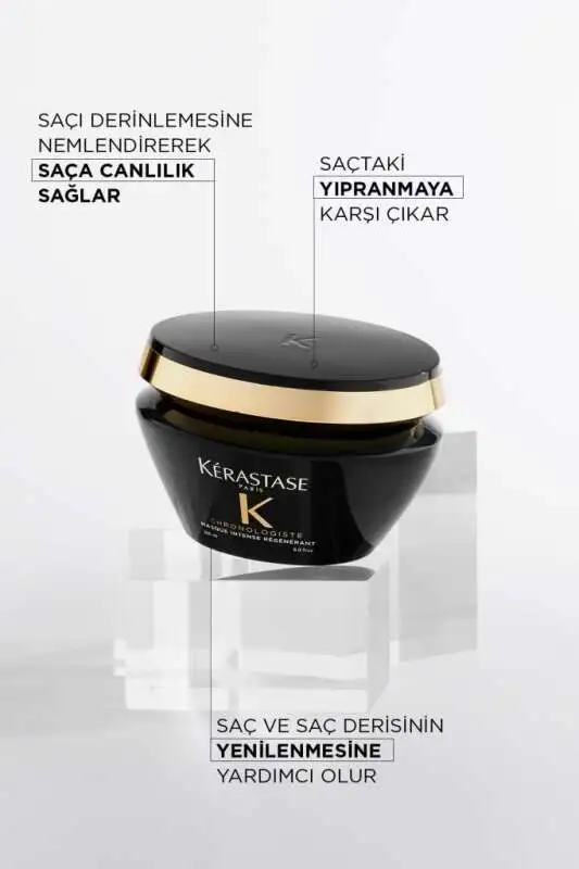 Kerastase Chronologiste Intense Regenerant Yenileyici Saç Maskesi 200 ml – Yıpranmış Saçlar için Yoğun Onarıcı ve Canlandırıcı Bakım Maskesi - 2