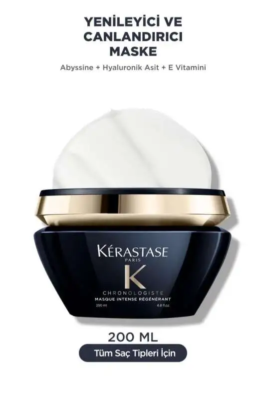 Kerastase Chronologiste Intense Regenerant Yenileyici Saç Maskesi 200 ml – Yıpranmış Saçlar için Yoğun Onarıcı ve Canlandırıcı Bakım Maskesi - 1