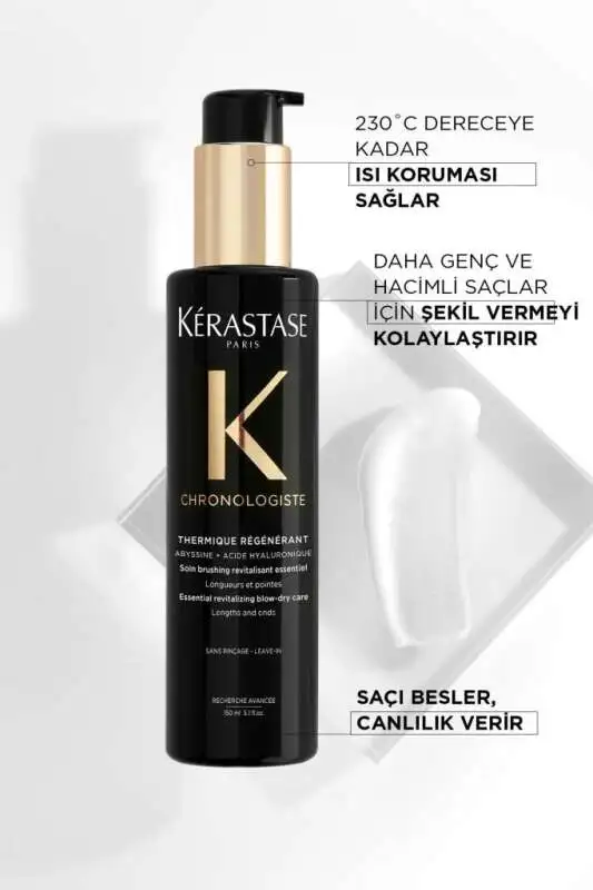 Kerastase Chronologiste Thermique Regenerant Isı Koruyucu ve Yenileyici Bakım Kremi 150ml | Yıpranmış Saçlar İçin Durulanmayan Termal Koruma - 2