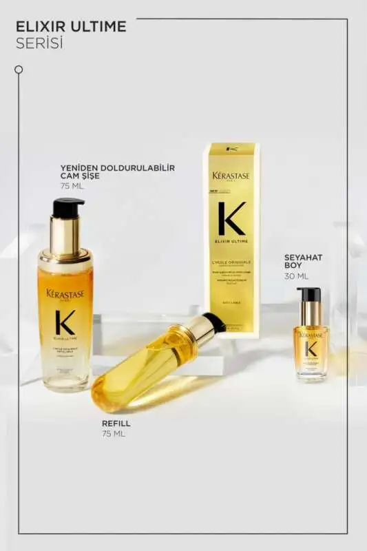 Kérastase Elixir Ultime L Huile Originale - Tüm Saç Tipleri İçin Çok Yönlü Bakım, Parlaklık ve Nem Sağlayan Mini Seyahat Boyutu Saç Yağı 30ml - 8