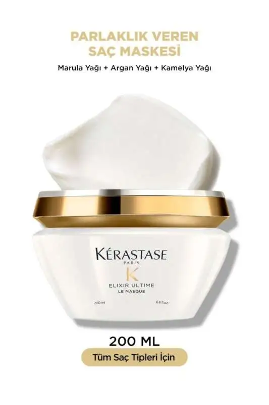 Kérastase Elixir Ultime Le Masque Parlaklık, Nem ve Yıpranmış Saçlar İçin Onarıcı Bakım Maskesi 200 ml - 1