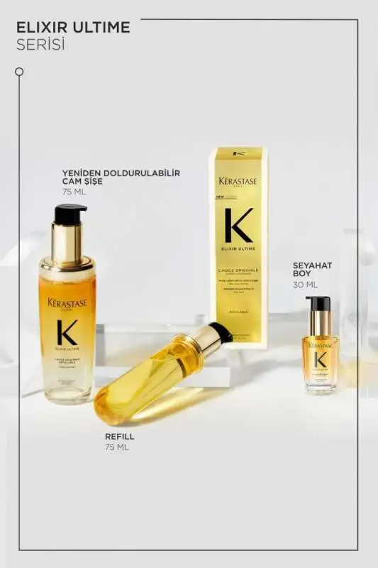 Kérastase Elixir Ultime L Huile Originale Yeniden Doldurmalı Çok Yönlü Parlaklık ve Besleyici Saç Bakım Yağı 75 ml - 8