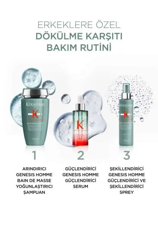 Kerastase Genesis Homme Erkekler İçin Saç Dökülme Karşıtı Serum 90ml | Saç Köklerini Güçlendirir & Yoğunluk Artırır - 8