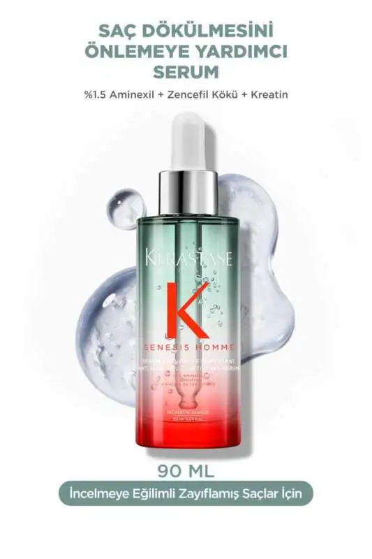 Kerastase Genesis Homme Erkekler İçin Saç Dökülme Karşıtı Serum 90ml | Saç Köklerini Güçlendirir & Yoğunluk Artırır - 2