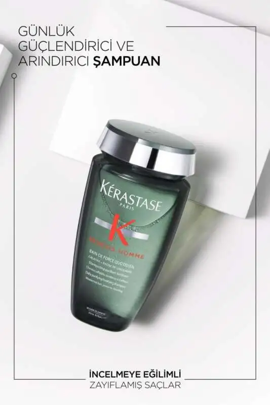 Kerastase Genesis Homme Bain Force Quotidien Güçlendirici ve Arındırıcı Saç Bakım Şampuanı 250ml | Erkek Saçları İçin Kırık Önleyici - 3