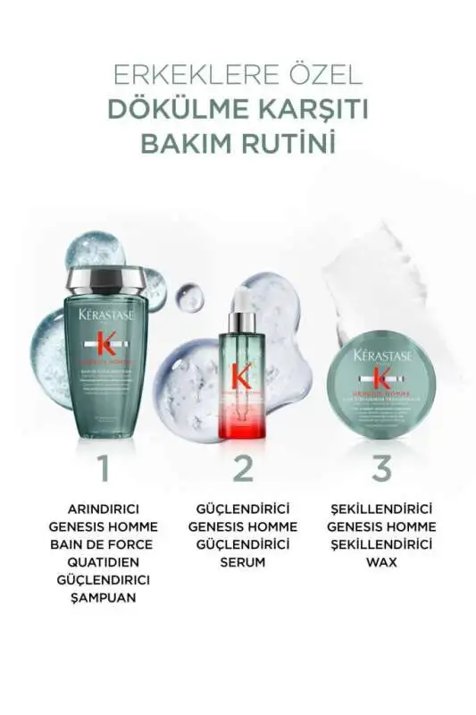 Kerastase Genesis Homme Erkekler İçin Hacim ve Doku Veren Saç Mumu 75ml | Kalınlaştırıcı & Texturizing Wax - 6