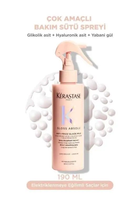 Kerastase Gloss Absolu Anti-Frizz Glaze Milk 190ml- Çok Amaçlı Bakm Sütü Spreyi - 1