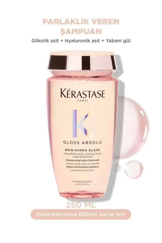 Kerastase Gloss Absolu Elektriklenme Kontrolü & Işıltılı Saçlar İçin Parlaklık Veren Şampuan 250ml - 1