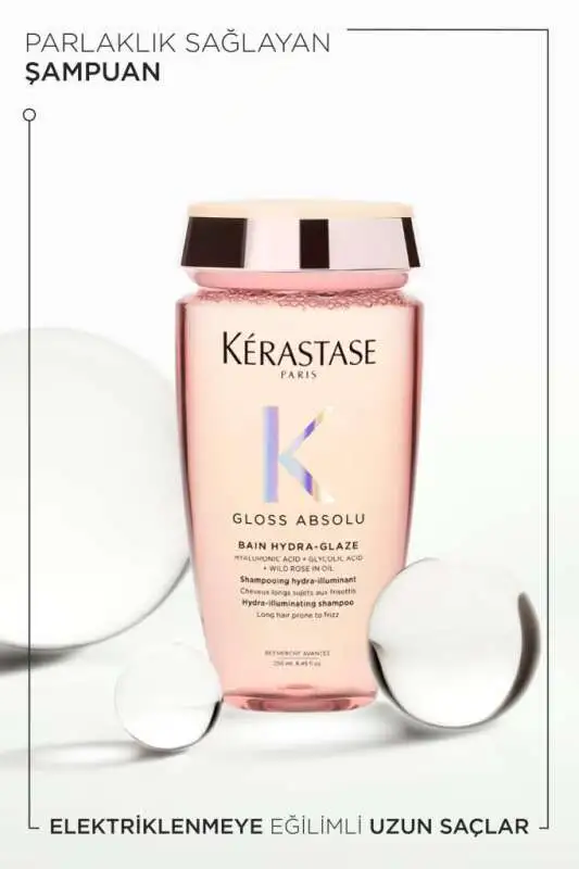Kerastase Gloss Absolu Elektriklenme Kontrolü & Işıltılı Saçlar İçin Parlaklık Veren Şampuan 250ml - 2
