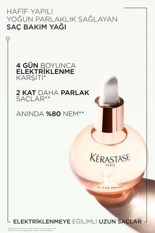Kerastase Gloss Absolu Glaze Drops 45 ml- Elektriklenmeye Eğilimli Saçlar için Parlaklık ve Bakım Saç Yağı - 4