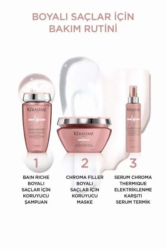 Kerastase Chroma Absolu Boyalı Saçlar İçin Elektriklenme Karşıtı Termik Serum 150ml | Antioksidanlı Koruma & Parlaklık - 5