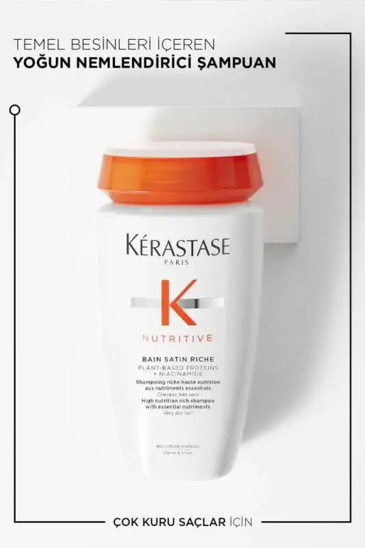 Kerastase Nutritive Bain Satin Riche - Kuru ve Hassas Saçlar İçin Yoğun Nemlendirici ve Satin Parlaklık Şampuanı 250ml - 8
